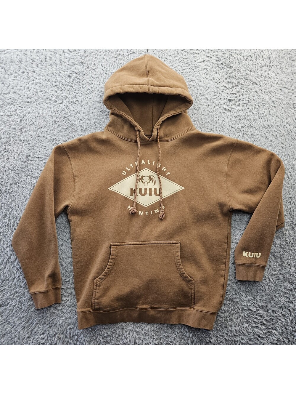 KUIU Ultralight Hunting Hoodie Sweatshirt Men Large Brown Heavyweight Kangaroo